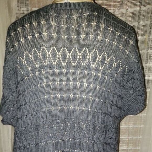 NY Collection Extended Shoulder Open Front Long Cardigan Sweater - Picture 2 of 6